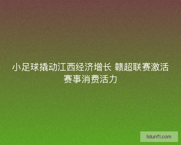 小足球撬动江西经济增长 赣超联赛激活赛事消费活力
