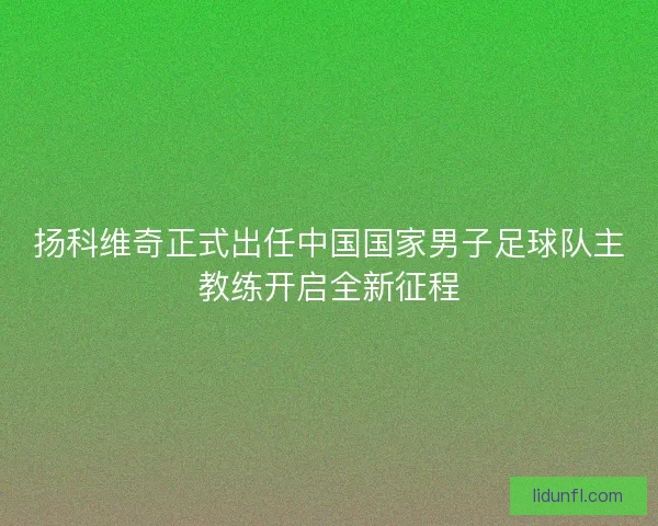 扬科维奇正式出任中国国家男子足球队主教练开启全新征程